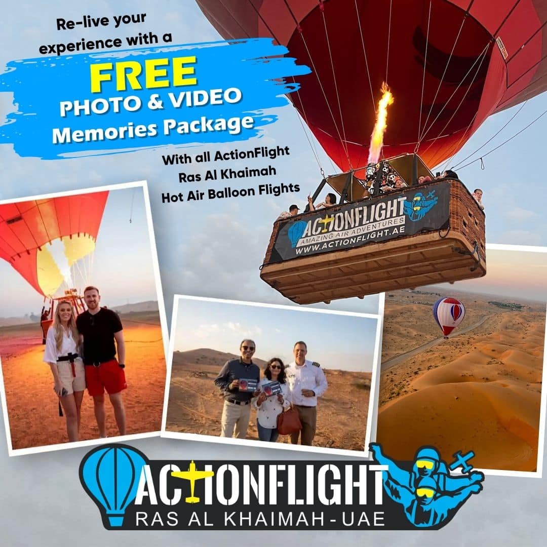 Hot Air Balloon flights - UAE - All ActionFlight Hot Air Balloon Flights include FREE Photo and video memories package